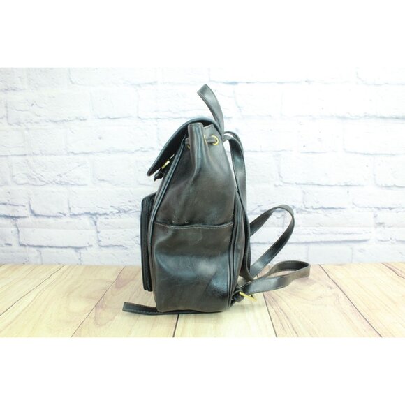 Vintage Crazy Horse Liz Claiborne Black Leather Backpack main image 6